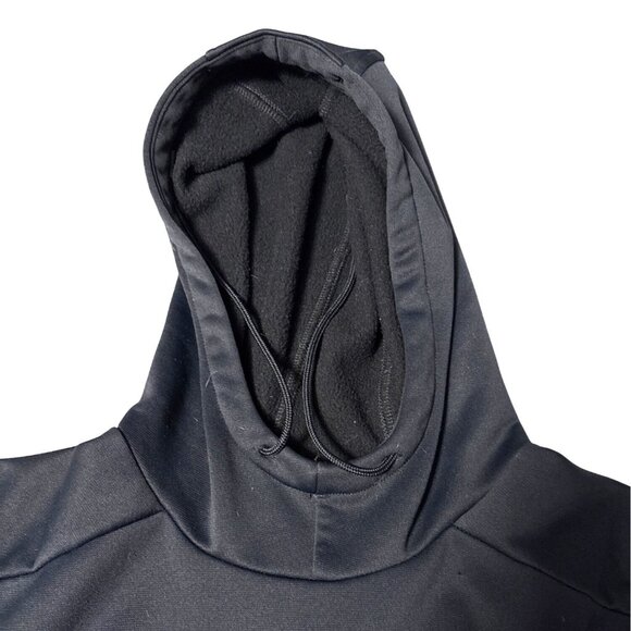 Under Armour Black Pullover Hoodie XXL Mens Coldgear Fleece Logo Sweatshirt Warm - Picture 4 of 6